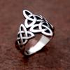 Vintage Celtic Knot Ring Hollow Out Stainless Steel Trinity Irish Rings for Men Women Viking Jewelry Gift Nordic Amulet
