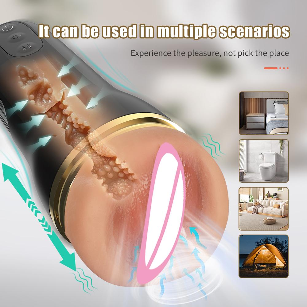 Masturbatoare Masculine Automate Penis Supt Oral Vibrator Vagin Pussy de Buzunar Cupă pentru Masturbare Jucării Sexuale pentru Bărbați Mașină de Blowjob