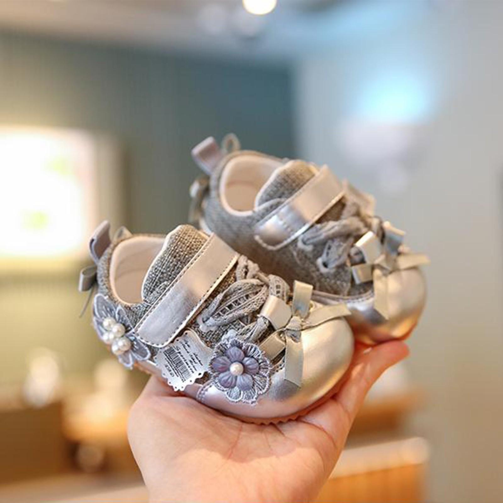 

New Baby Walking Shoes - Boys and Girls Anti-slip Shoes - Versatile for Children 19 срібний