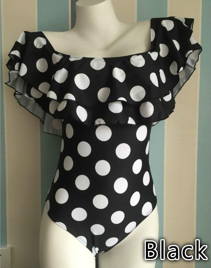 Summer Fashion Bikini Off Shoulder Ruffles Swimwear Sexy Solid One Shoulder Swimsuit