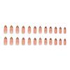24Pcs Valentine's Day Acrylic False Nail Almond Artificial Nail French Tips Leopard Print Press On Nail Fashion Women