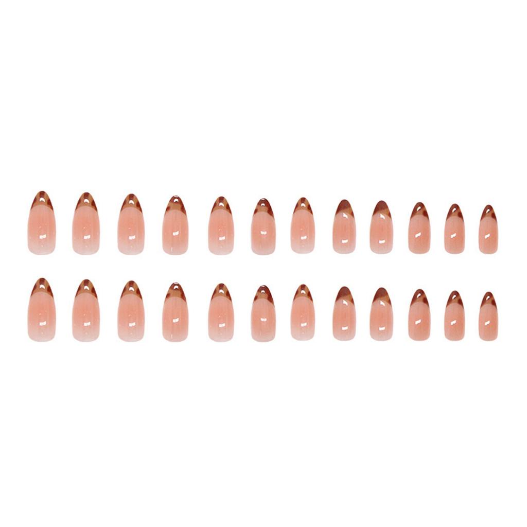 24 Stück Valentinstag Acryl Künstliche Nägel Mandel Künstliche Nägel French Tips Leopardenmuster Aufdrücken Nagelmode Damen