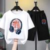 Summer Baby Girls Clothes Set Children Boy Letter 'music' Printed T-shirts and Shorts 2pcs Suiy Kid Casual Top Bottom Outfits