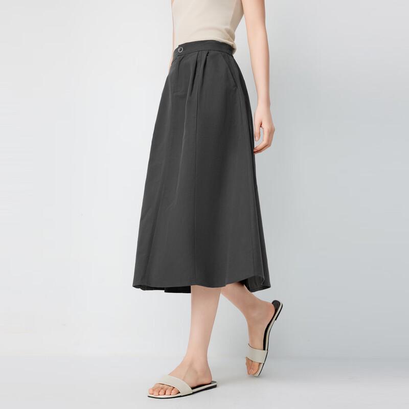 Elva' Island Women's High-Waist A-Line Midi Skirt