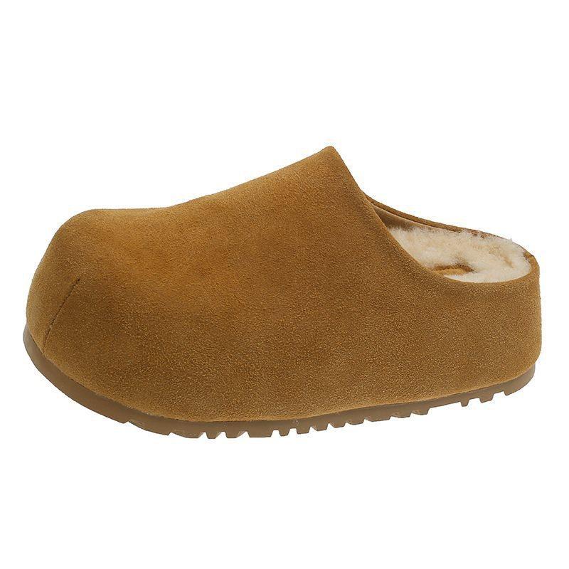 

Mao Mao shoes 2025 platform shoes Boken bag head matte fat head wearing shoes cotton drag women s new bread autumn and winter half drag 35