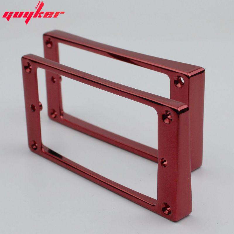 1 Set Guyker Curved Bottom Metal Humbucker Pickup Mounting Ring Set Bridge And Neck Pickups Cover Frame With Lp Electric Guitar