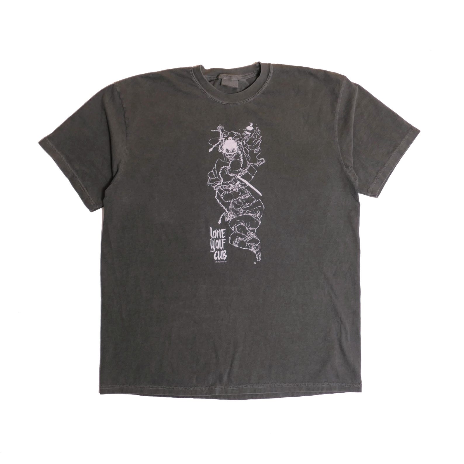 Lone Wolf And Cub Tee Shirt Frank Miller Art Japan Samurai Knight Manga Comic Book Comix Heavyweight Ultra Faded Dark XL 4XL