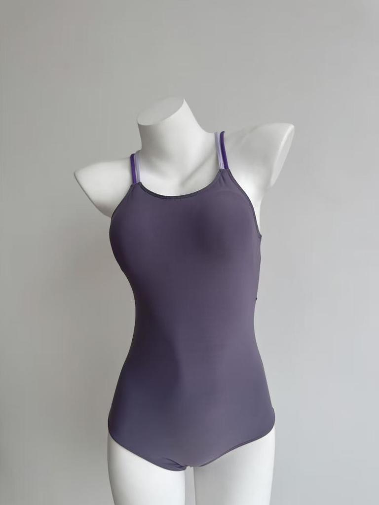 Double-layer Swimsuit Multi-color Shoulder Strap One-piece Competitive Swimsuit Professional Sports Training Racing Belly-covering Swimsuit