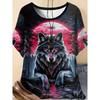 Cute Fun Animal 3D Printed Short Sleeved T-shirt Fashionable Comfortable Soft Breathable Large Loose Summer Womens T-shirt