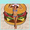 Hamburgers Donuts Pizza Design Sweet Donut Hamburger Pizza Beach Towel With Quickdry Material For Vacation