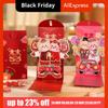Blessing Words 3D Creative Red Envelopes Red Lucky Bag Spring Festival 3D Money Pocket 3D Movable Paper HongBao