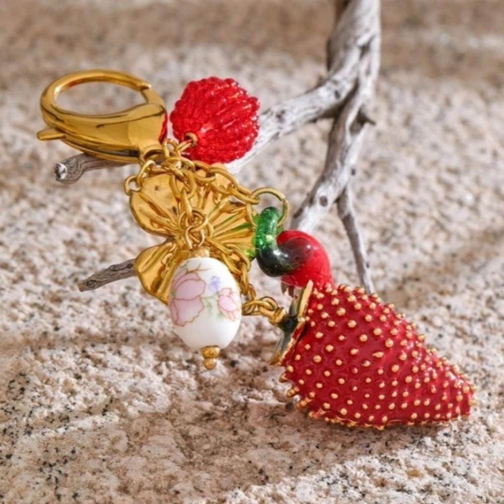 Stainless Steel Starfish Tassel Keychain Waterproof Versatile Bag Charm  Girls