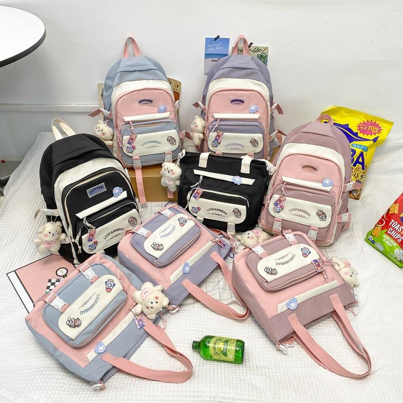 Schoolbag Women's Summer ins Wind Backpack High School Students Junior High School Elementary School Students 3rd to 6th Grades Cute Backpack