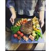 Black Stone Round Natural Slate Western Steak Plates Slate Dinner Plate Kitchen Cheese Pizza Flat Fruit Tray  Plate For Wedding