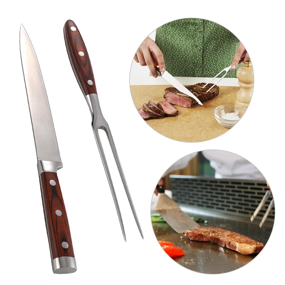 Barbecue Fork Tool Set Knife Stainless Steel Barbecue Carving Fork And Knife Set