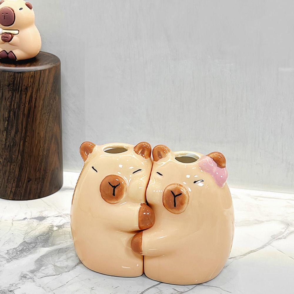 Ceramic Couple Toothbrush Rack Creative Electric Toothbrush Stand  Valentine's Day Gift