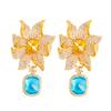 Leichter Luxus High-End Schwerindustrie Ohrringe, Zirkon Beliebte Ohrringe, Voll Diamant Eingelegte Blumenanhänger Ohrringe, Ohrstecker.