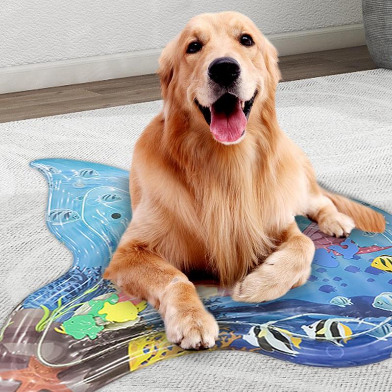 Inflatable Water Pad Toddler And Pet Patting Mat Fish Shape Patting Pad For Bedroom Bathroom Outdoors Living Room