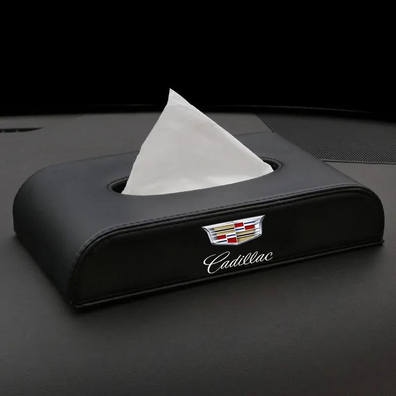 

1PC Leather Car Tissue Box Cover Paper Holder Cover for Cadillac ATS CTS DTS STS XTS XT5 XLR SXR Escalade Seville Accessories