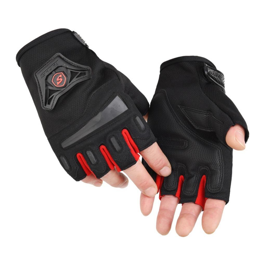 Anti Slip Cycling Gloves Wear-Resistant Half Finger Gloves Comfort Motorcycle Gloves  Gym
