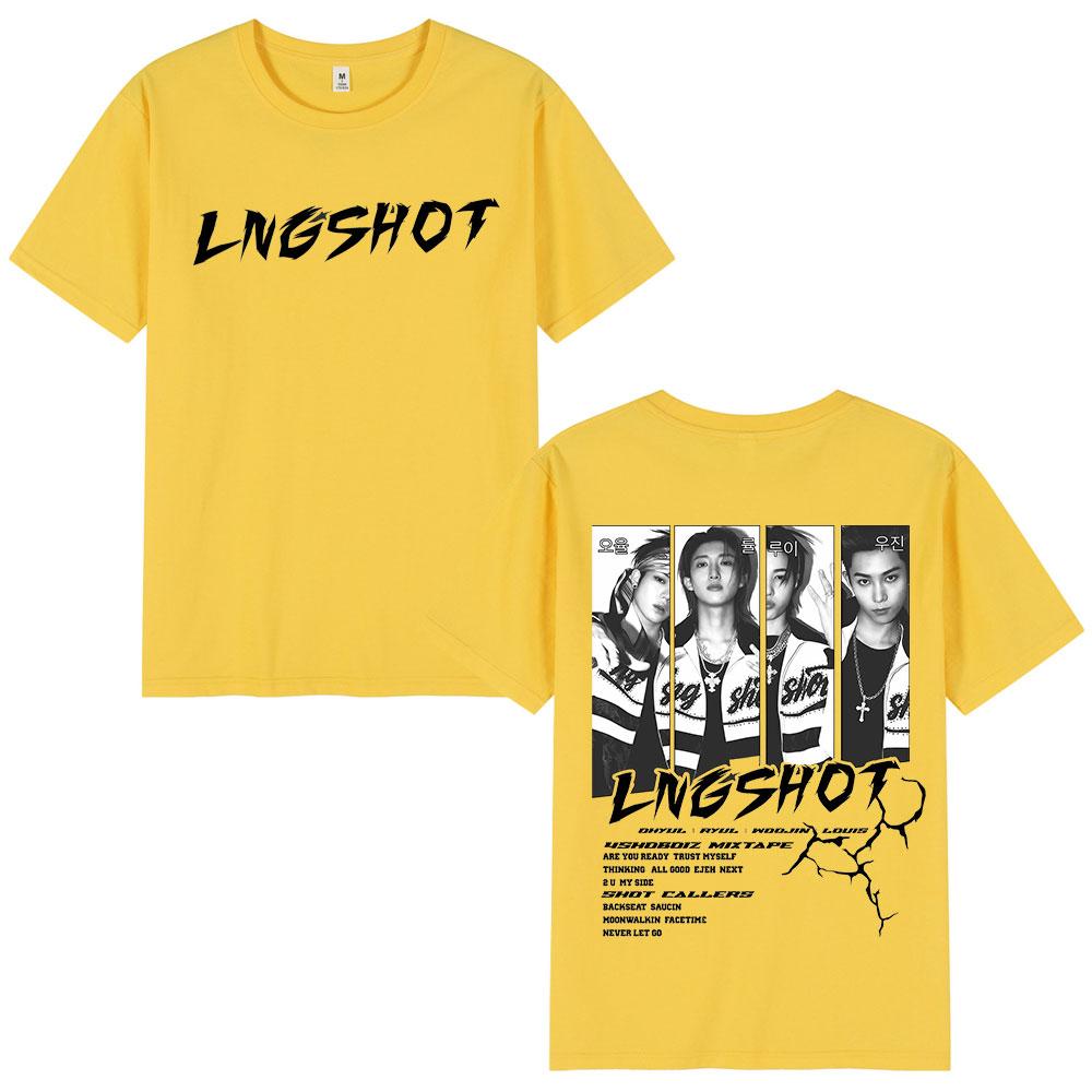 Korean Kpop Lngshot OHYUL RYUL WOOJIN LOUIS Tshirt Unisex Women Clothing Fashion Hip Hop Short Sleeve Tshirt Cotton Top Fan Gifts