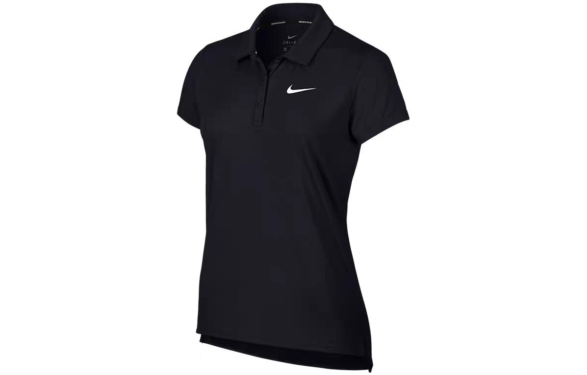 Nike Polo Shirts Women s Black Polo Collar Moderate Straight Fit 830422-010 M