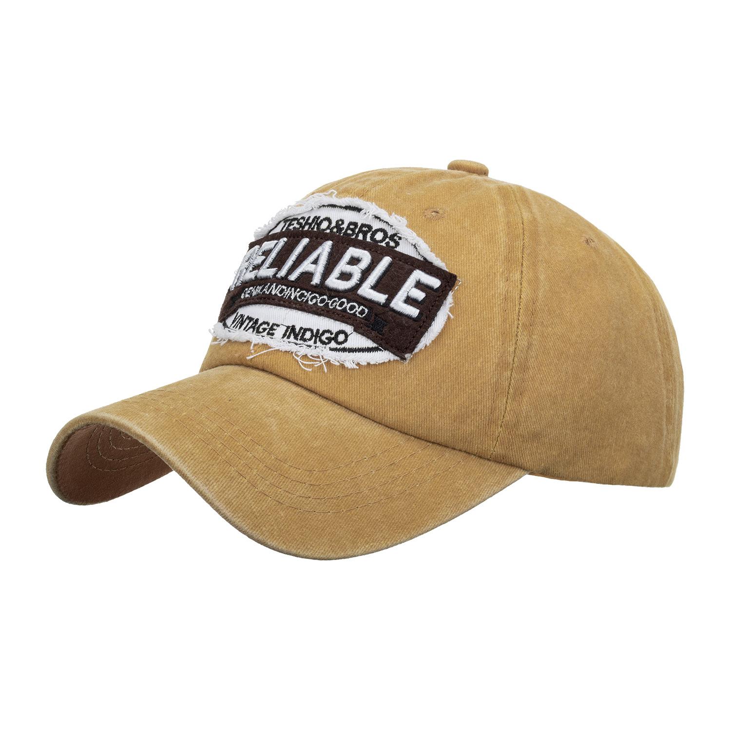 

Шапка Весна/Лето Многослойная стираная бейсболка Вышитая повседневная бейсболка Adjustable жёлтый