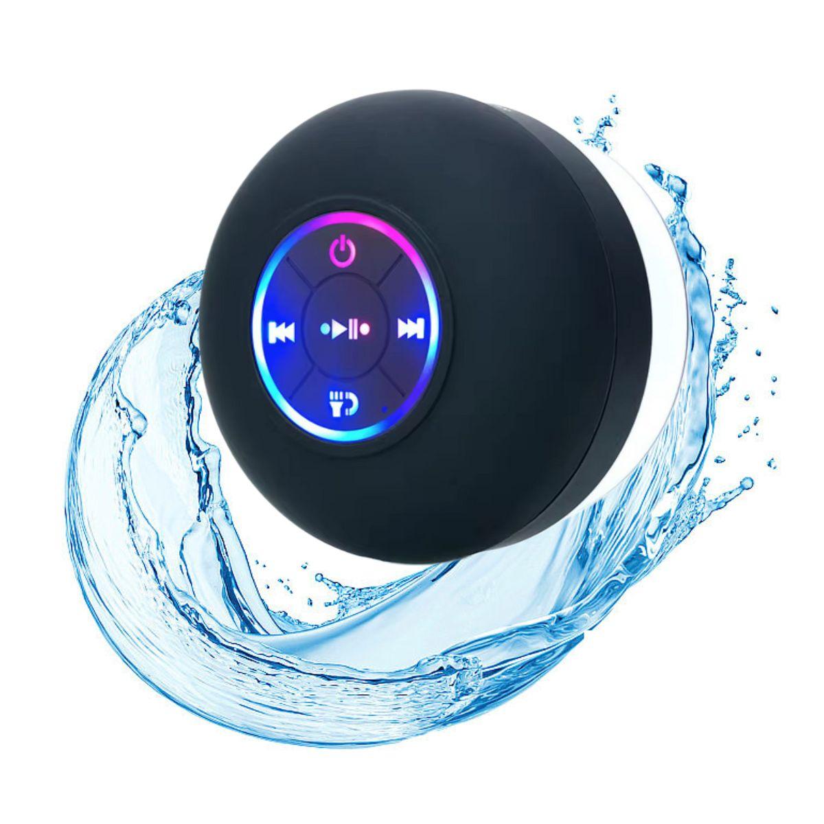 

Светодиодный цветной водонепроницаемый Bluetooth-динамик с присоской чёрный