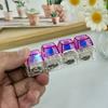 Creative Press Mechanical Keyboard With Lamp Decompression Artifact Personalized Keychain Vent Toy Transparent Schoolbag Buckle