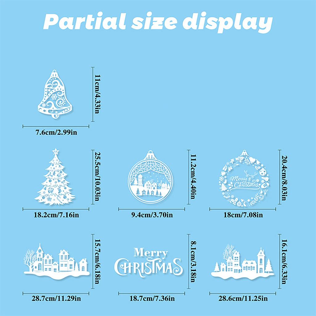 244 PCS Christmas Static Sticker 9 Sheets  Of Window Sticker Window Decoration Glass Sticker Shopping Mall Hotel Floor-to-ceiling Christmas Decoration