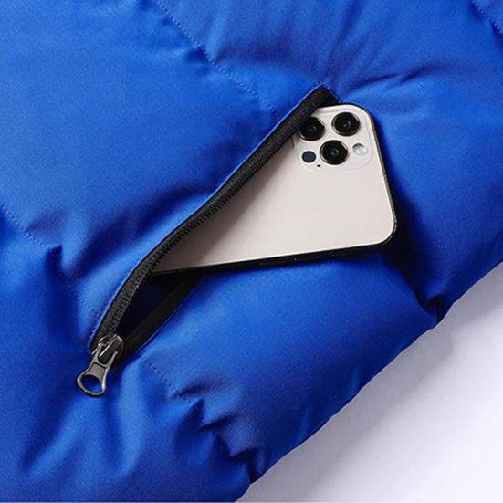 Men Cotton Coat Stand Collar Long Sleeve Zip-up Thickened Cotton Jacket