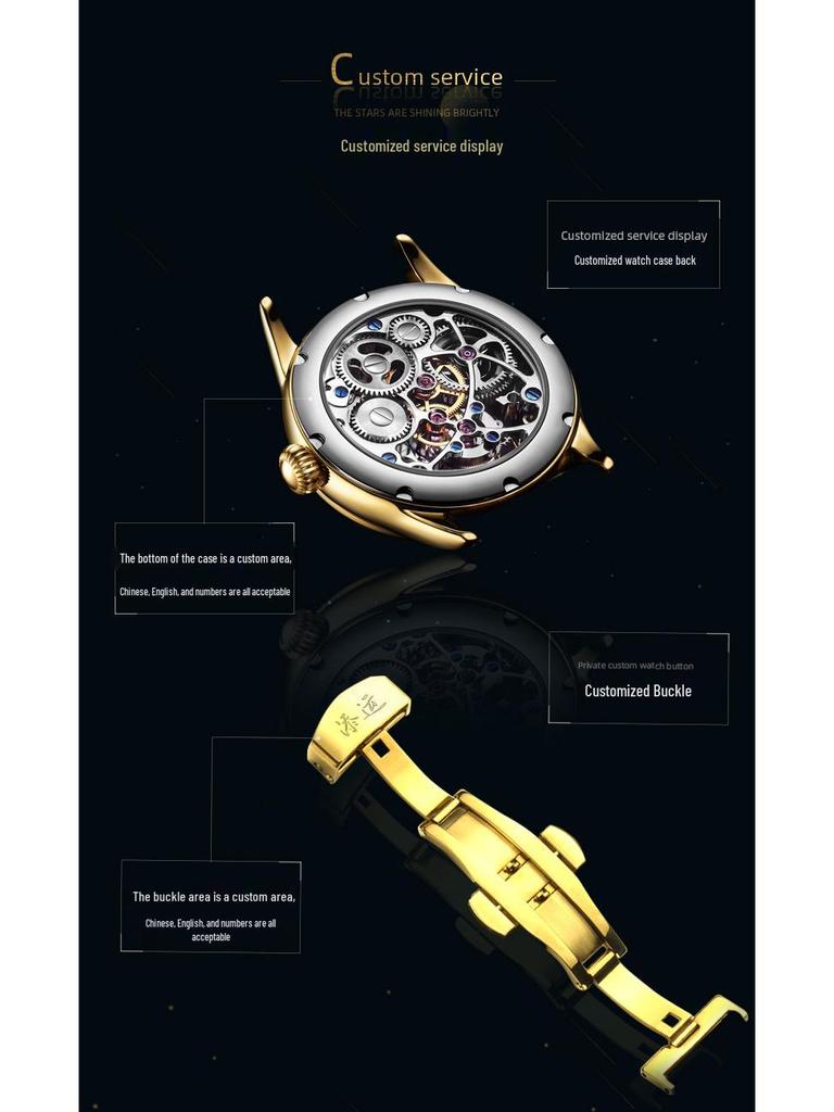 2024 Men's Fully Automatic Swiss Tourbillon Skeleton Watch - Fashionable Leather Strap, Waterproof Design