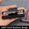 3D ABS Mercedes Benz Logotyp AMG Grill Emblemdetalj För Mercedes GLC G-klass W204 W205 W212 W213 GT Modell AMG Klistermärke Tillbehör