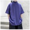 Mens Loose Solid Color Short Sleeve Basic Casual Bottoming T Shirt