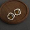 Retro Melaard Tiger's Eye Handmade French Light Luxury Stud Earrings for Women