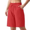 Fashion Womens High Waisted Bermuda Shorts Casual Wide Leg Drawstring With Pockets
