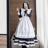 YAISHN Maid Cute Gothic Lolita Authentic Long Halloween Long Bow Performance Set Outfit, Dress, Dress, Popular, Costume, Women's, Cosplay, Sleeves,