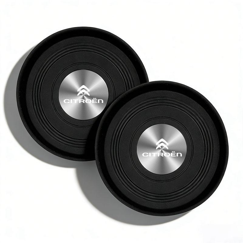 2Pcs Anti-Slip Silicone Car Coaster Cup Holder Leak-Proof Pad For Citroen C3 C5 C5X C4 e-C4 X e-C3 C-Elysee Berlingo C1 C1 C6 C2
