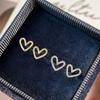 Hollow Love Earrings, Slightly Inlaid Sweet Heart Earrings, Korean Simple Peach Heart Women'S Stud Earrings