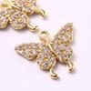 Full Diamond Single Hole Butterfly Pendant Diy Hairpin Bridal Headdress Accessories, Bracelet Necklace Pendant