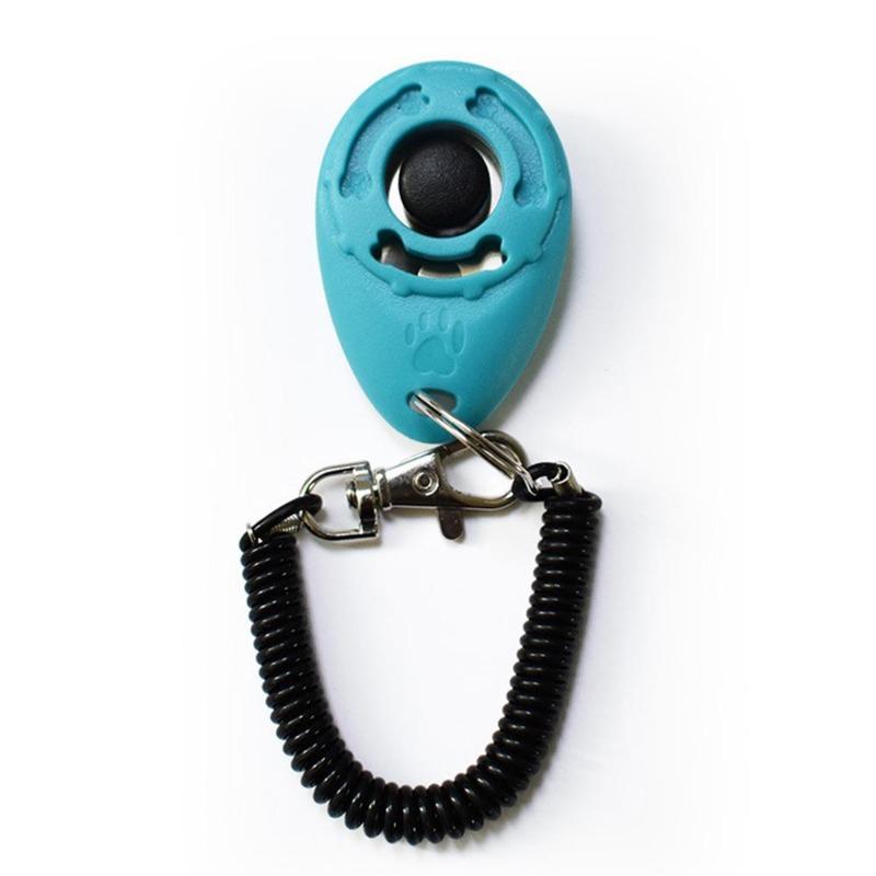 Adjustable Pet Trainer Pet Dog Training Dog Clicker Sound Key Chain And Wrist Strap Doggy Train Click