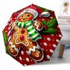 Weihnachts-Outdoor-Automatikschirm Kompakt 8-Rippen Gewicht Gewicht Ganzjahresnutzung Lebhaftes Muster Schirm