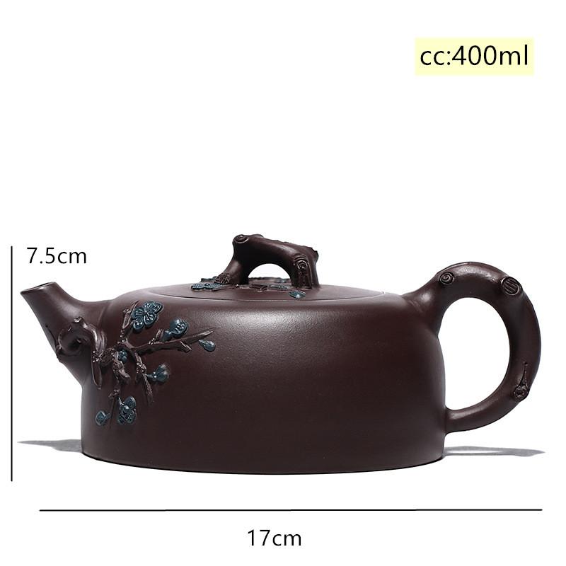 

Высококлассный чайник Исин, ​​фильтр из фиолетовой глины, чайник, косметический чайник, необработанная руда, бутиковый чайный сервиз ручной работы, аутентичный, большая емкость, 400 мл 400ml