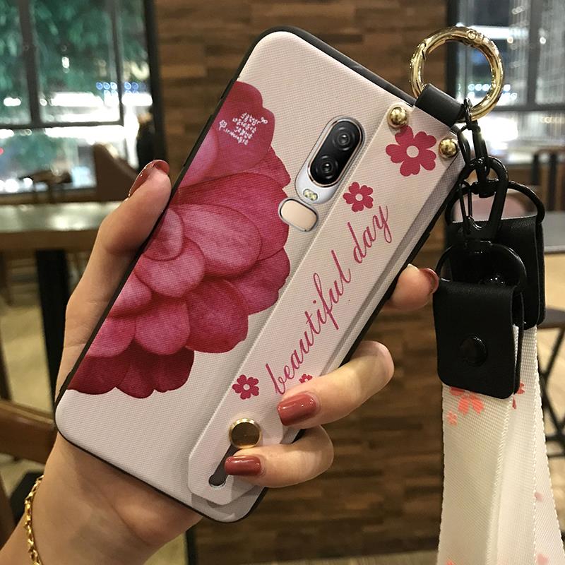 Fashion Design Dirt-resistant Phone Case For OnePlus 6/1+6 Kickstand Protective Silicone Anti-dust Ring Durable Flower