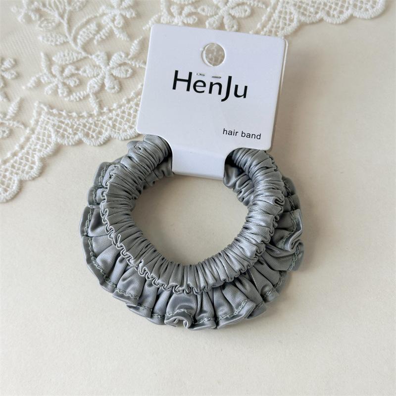 

High Elasticity and Durable Pleated Hairband for Girls, Light and Fresh Hairstyle Accessory, Tall Ponytail Elastic Band сірий/синій