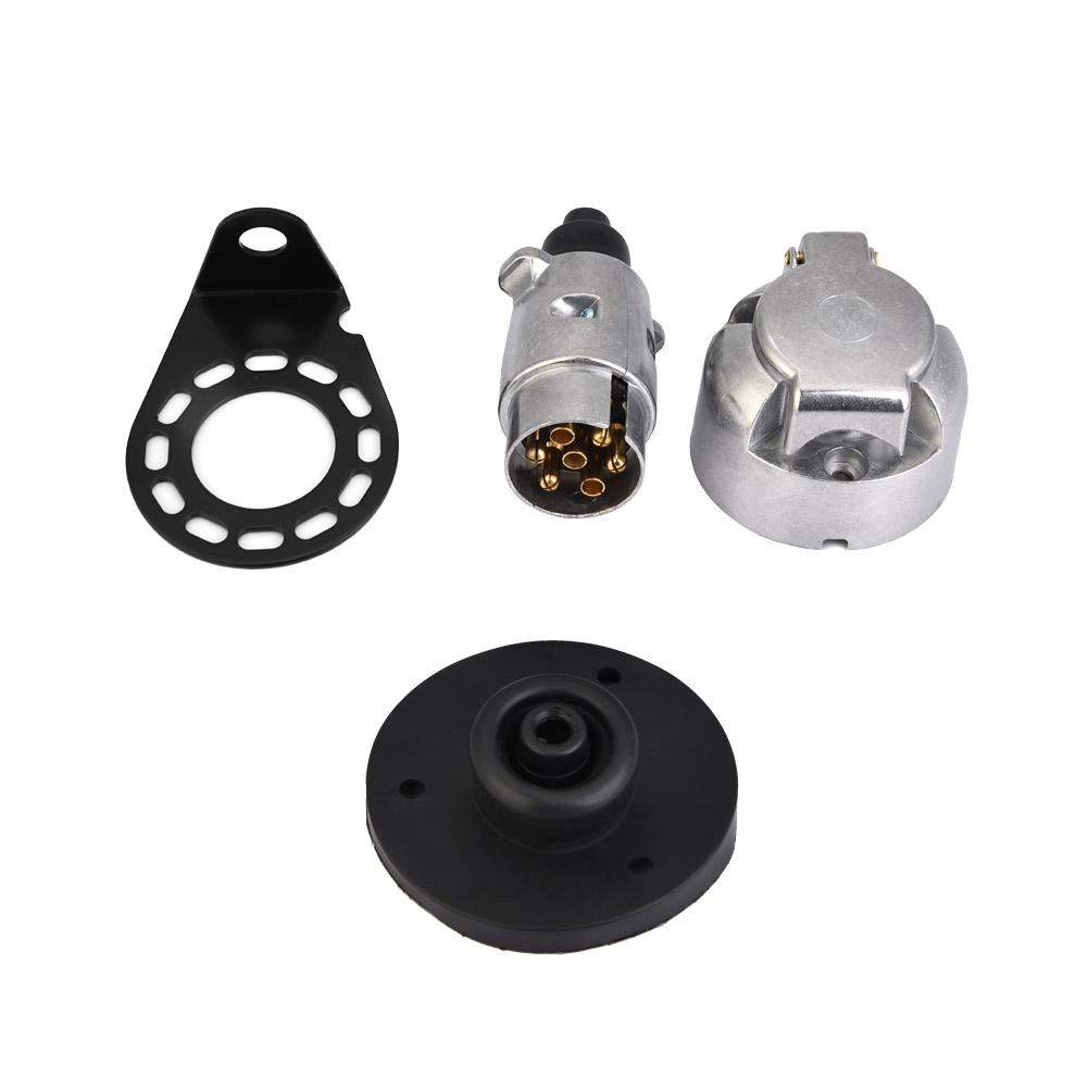 12V 7Pin Trailer Plug Socket Connector Adapter Bracket for Trailer Caravan Towing Towbar