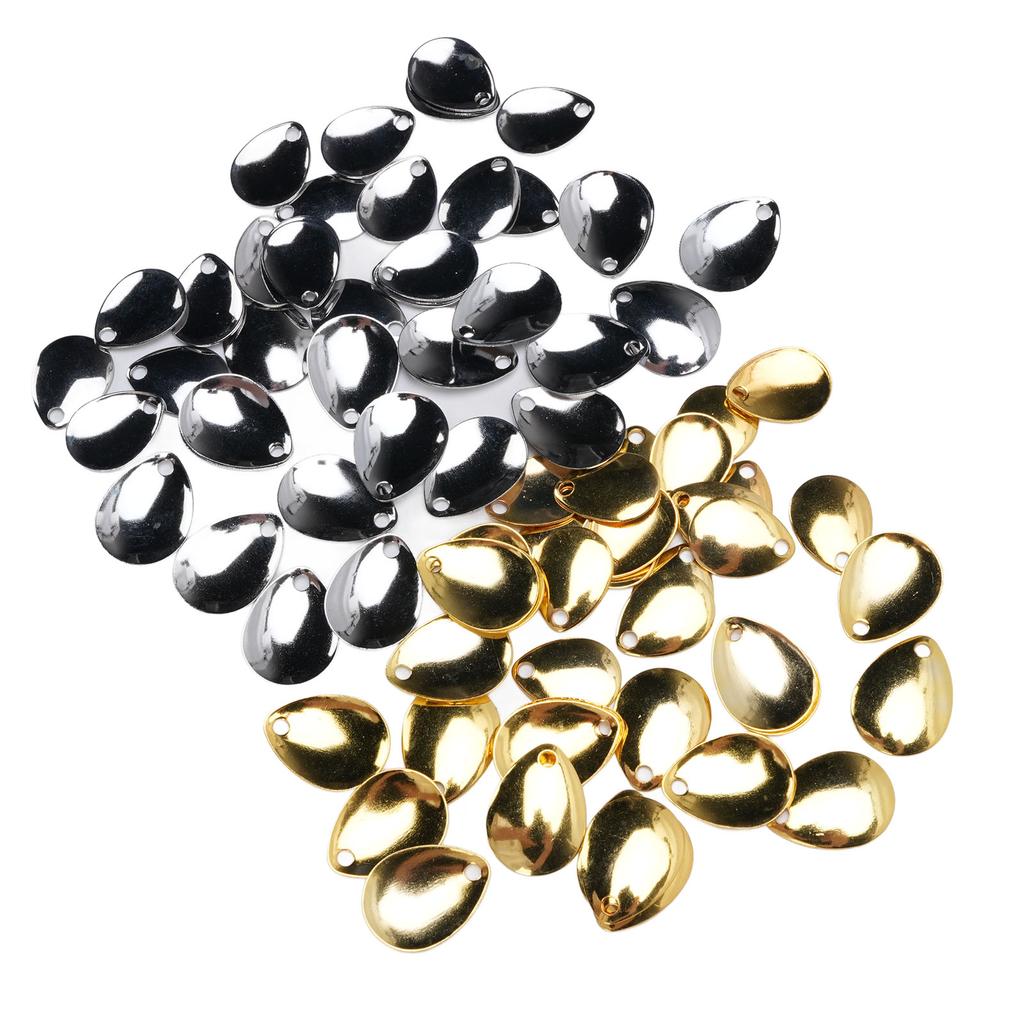 80Pcs Fishing Rotating Blades Stainless Steel Fishing Spoon Rigs for Saltwater and Freshwater Gold S
