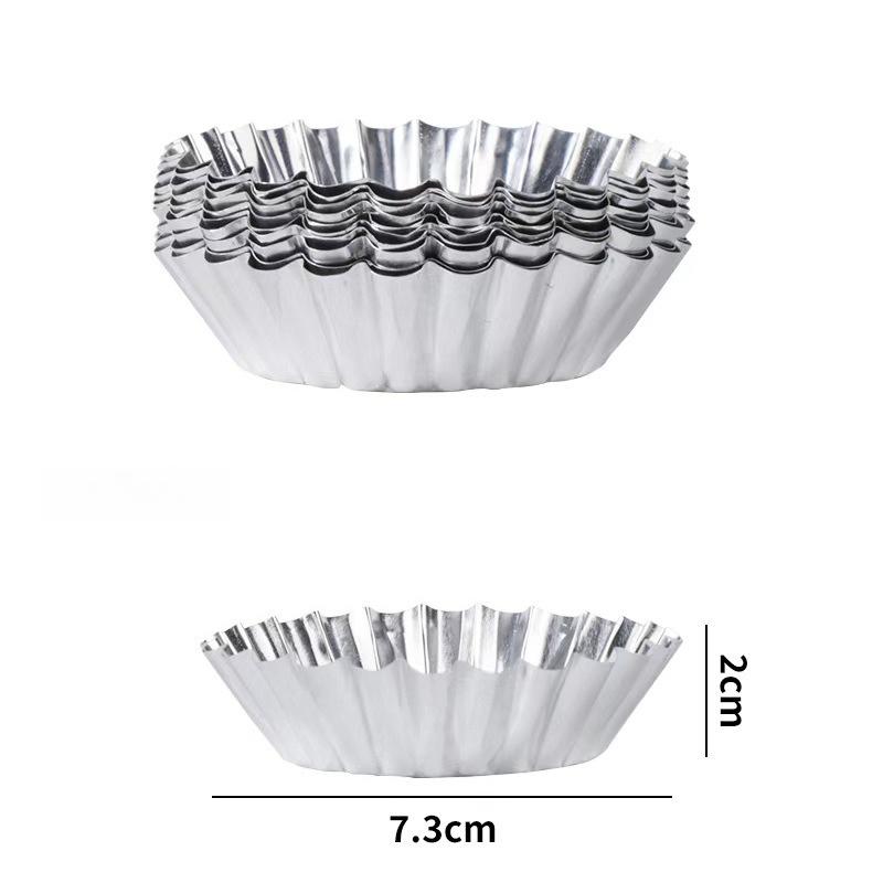 10PCS Lace Egg Tart Molds Aluminum Alloy Portuguese Tart Pan Cake Pie Mold Baking Tools