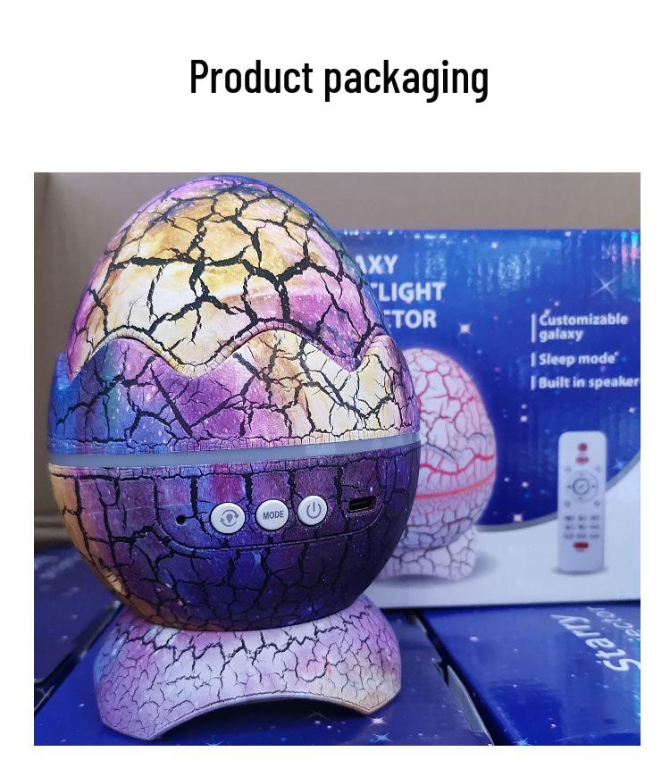Dinosaur Egg Starry Sky Bluetooth Projector Lamp – Musical Night Light for Bedroom