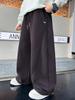 2025 New Boys' Fleece-Lined Thick Trousers: Autumn/Winter Korean-Style Sweatpants for Older Kids